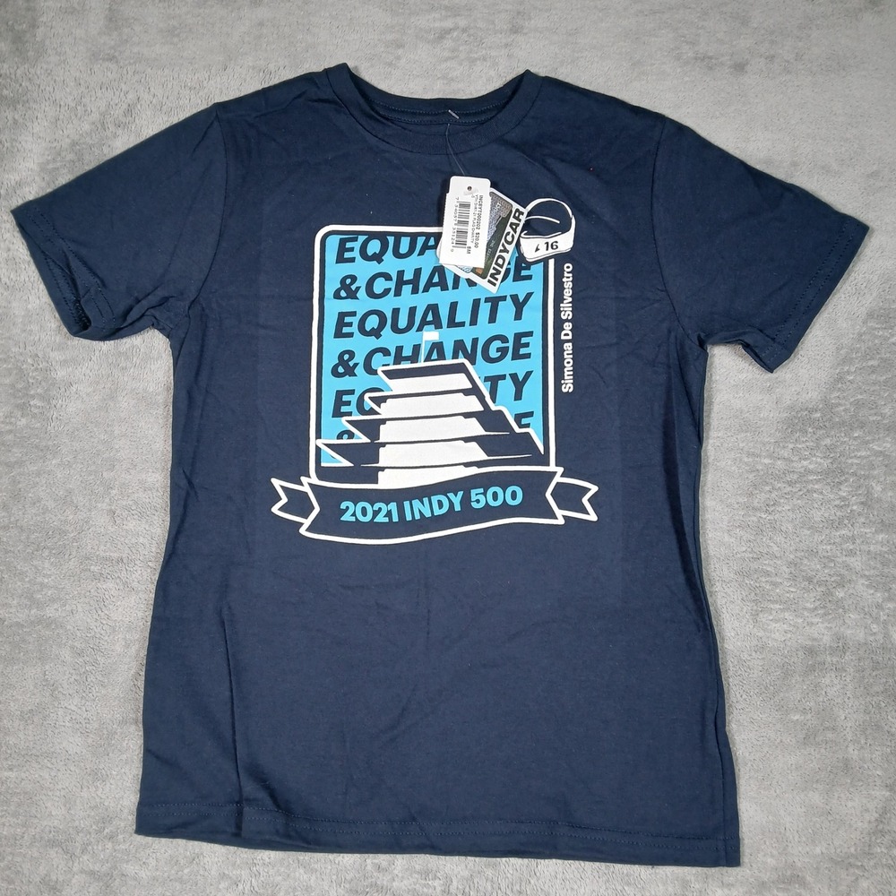 IndyCar T-Shirt Kids Small Navy Graphic Regular 2020s Cotton Racing Charity